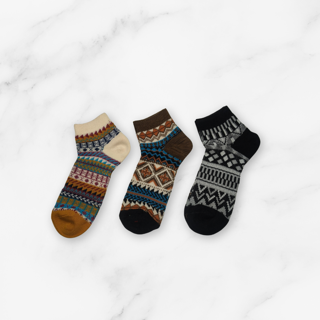 [10234] - 3 Pairs Women’s Low-Cut Cotton Socks – Trendy, Breathable & Casual _6