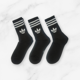 [10239] - 3 Pairs Men’s High-Cut Cotton Socks – Trendy, Breathable & Versatile 