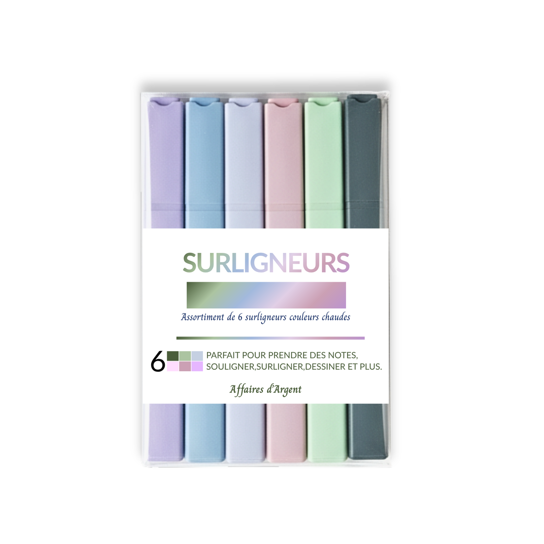 🎨 Boite de 6 surligneurs pastel