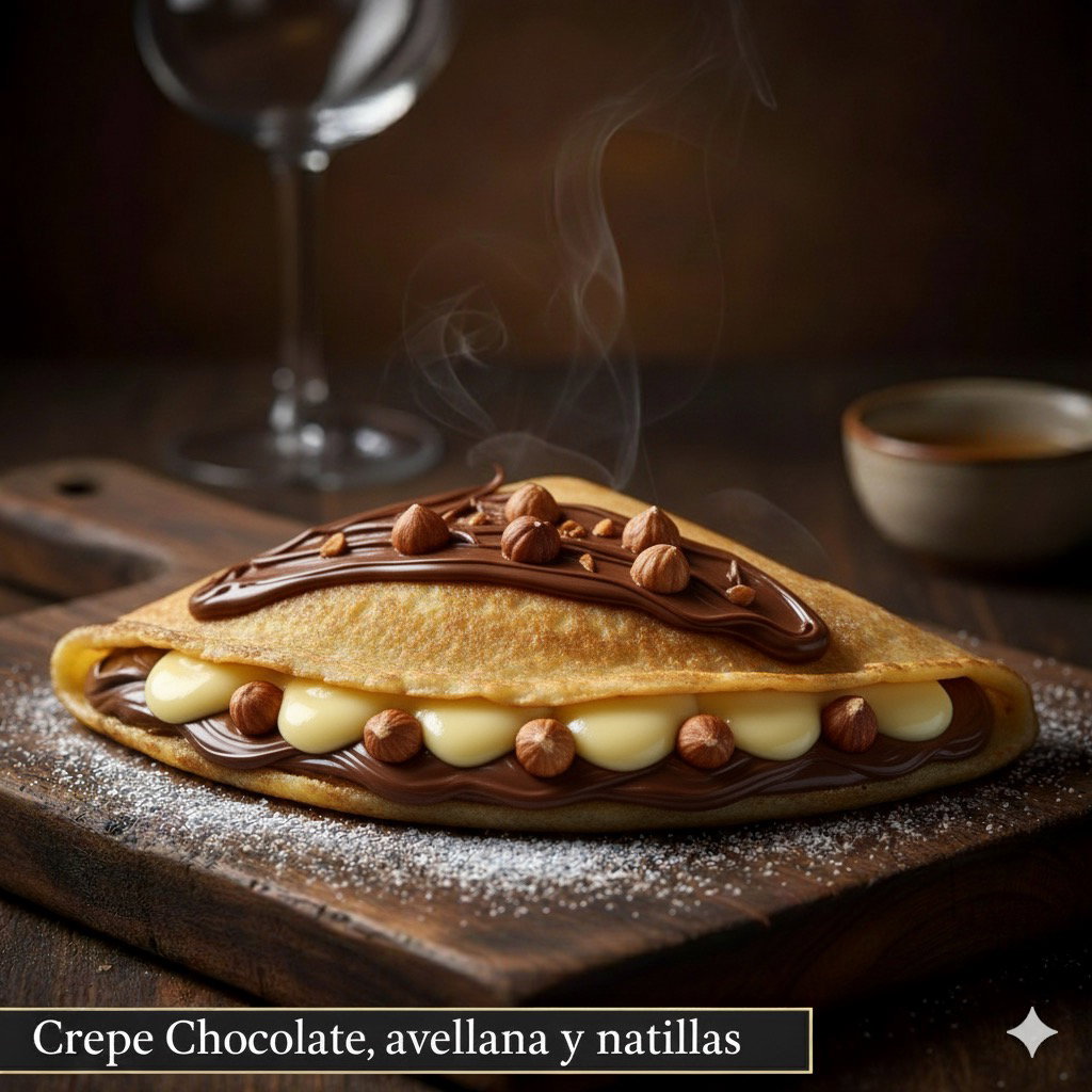 Crepe Chocolate, avellana y natillas_0
