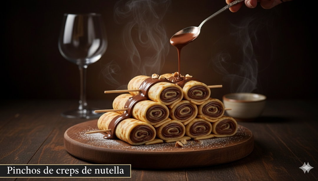 Pinchos de creps de nutella