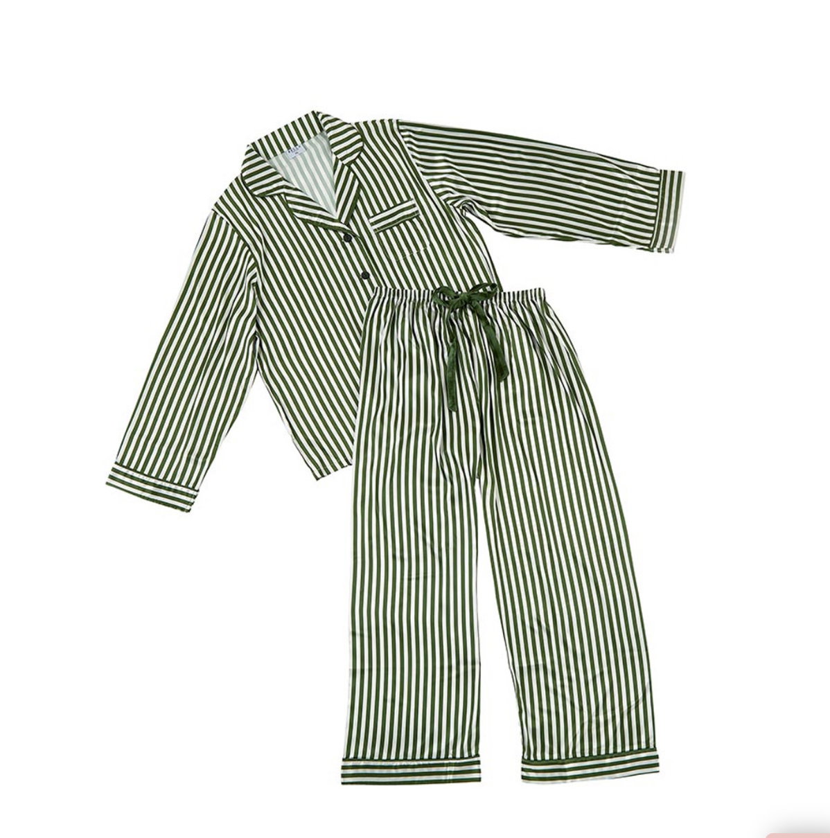 Green stripe long sleeve pj_0