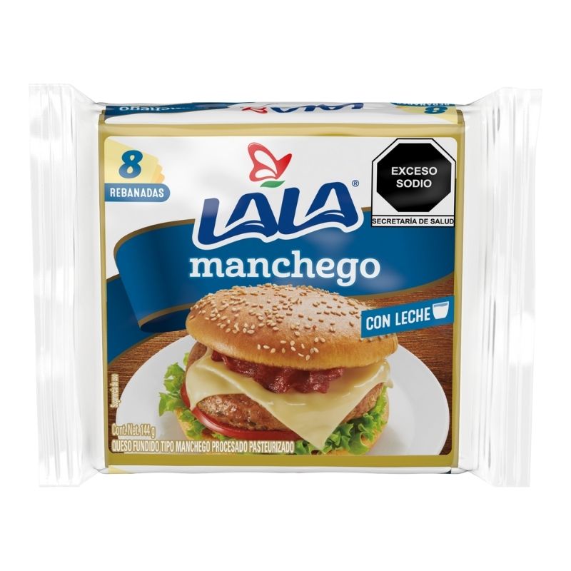 Queso Manchego Rebanado Lala 144g 8 rebanadas
