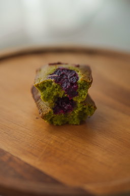 matcha  + berry jam