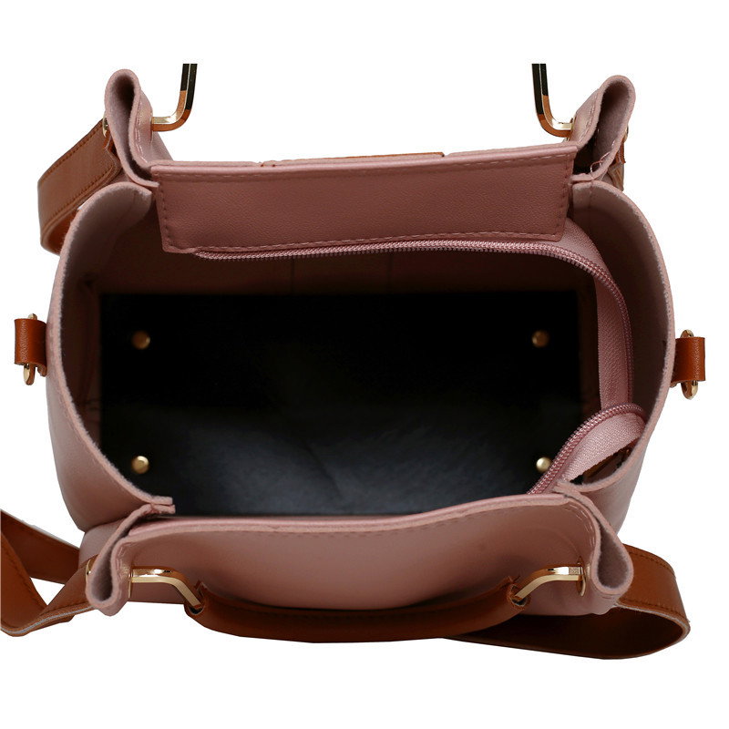 Ensemble de 4 sacs à main pour femme à la mode, en PU, avec fermeture à glissière et trois sangles, sac pour femme à prix avantageux_5