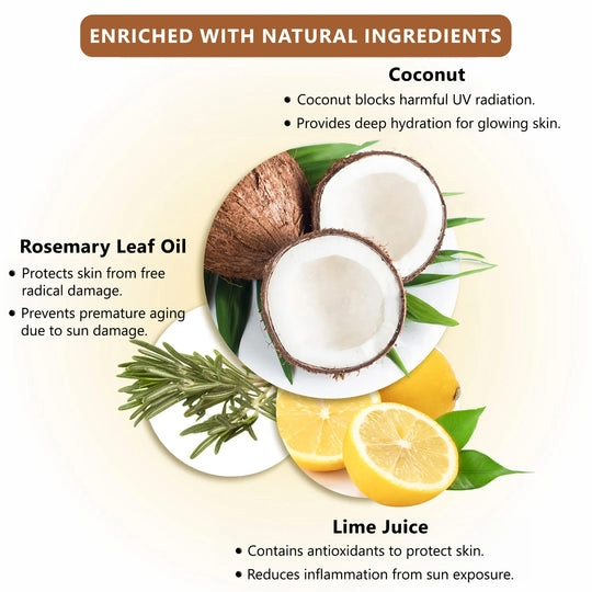 Coconut Nourishing Sunscreen Lotion SPF 50, With Lime & Rosemary Leaf Oil Lime & Rosemary Leaf Oil_2