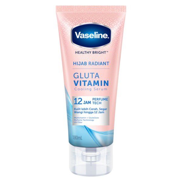 VASELINE HIJAB RADIANT GLUTA VITAMIN COOLING BODY SERUM 180ml فازلين سيروم الجسم المنعش حجاب رايدنت بالفيتامينات والجلوتا_0