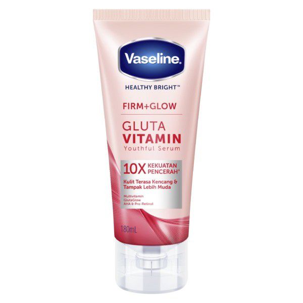 VASELINE HEALTHY BRIGHT FIRM GLOW GLUTA VITAMIN YOUTHFUL BODY SERUM 180ml فازلين هيلثي برايت  سيروم فيرم كلو شد الجسم
