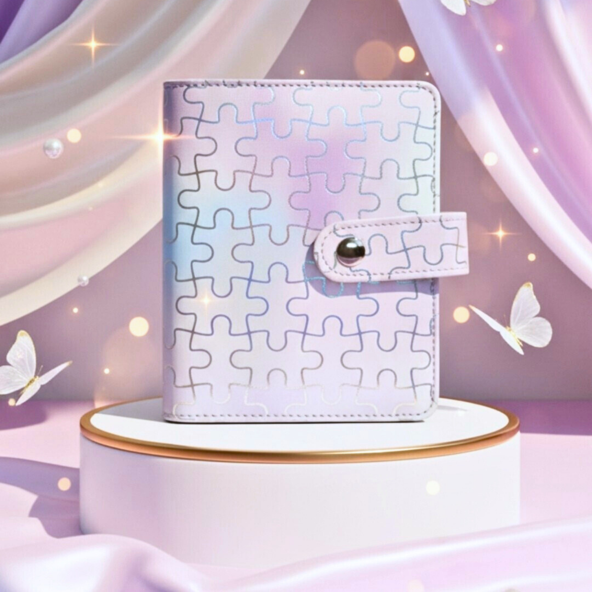 💜 Classeur A7 puzzle lavande holographique