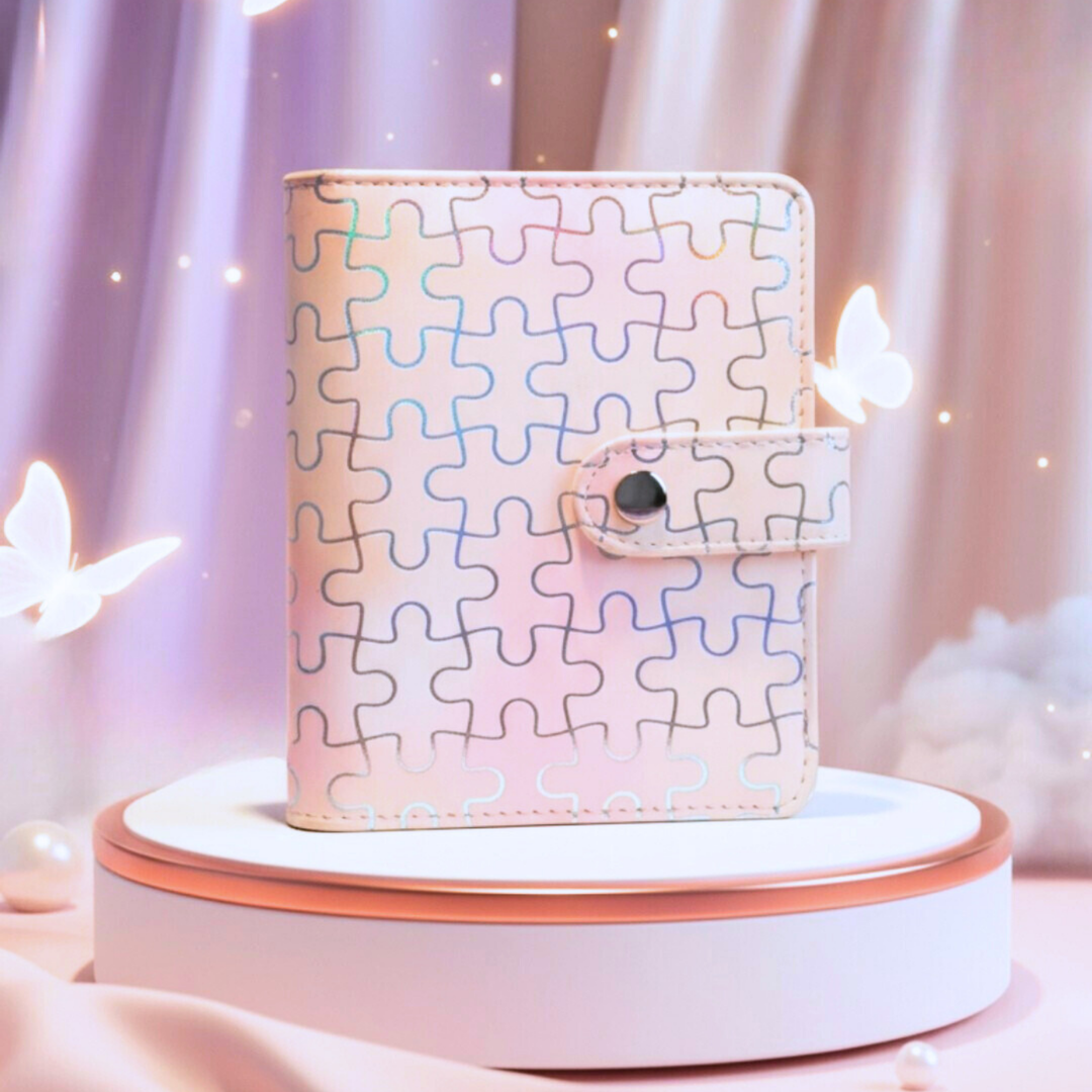💖 Classeur A7 puzzle rose pastel holographique