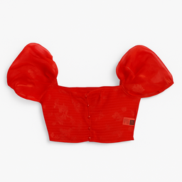 Top rojo con mangas abullonadas - Size S