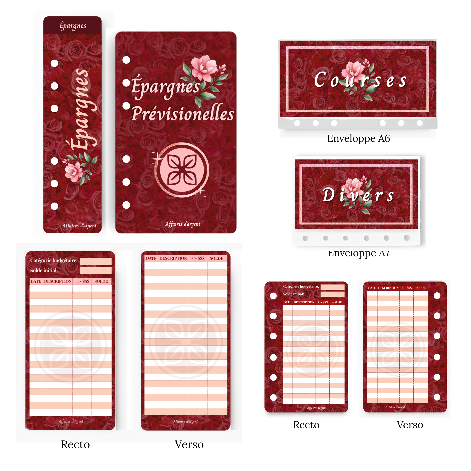 🌹 Collection Affaires d'Argent rouge fleur