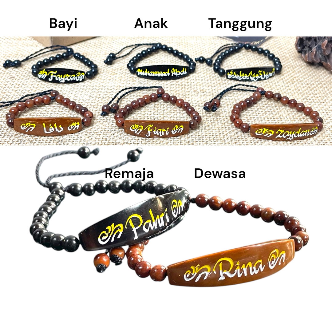 Gelang flat ukir Nama bayi anak remaja dewasa
