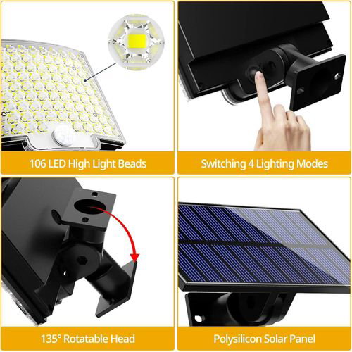 Mythco 106LED Solar Light Outdoor With Motion Sensor IP65 Waterproof_1