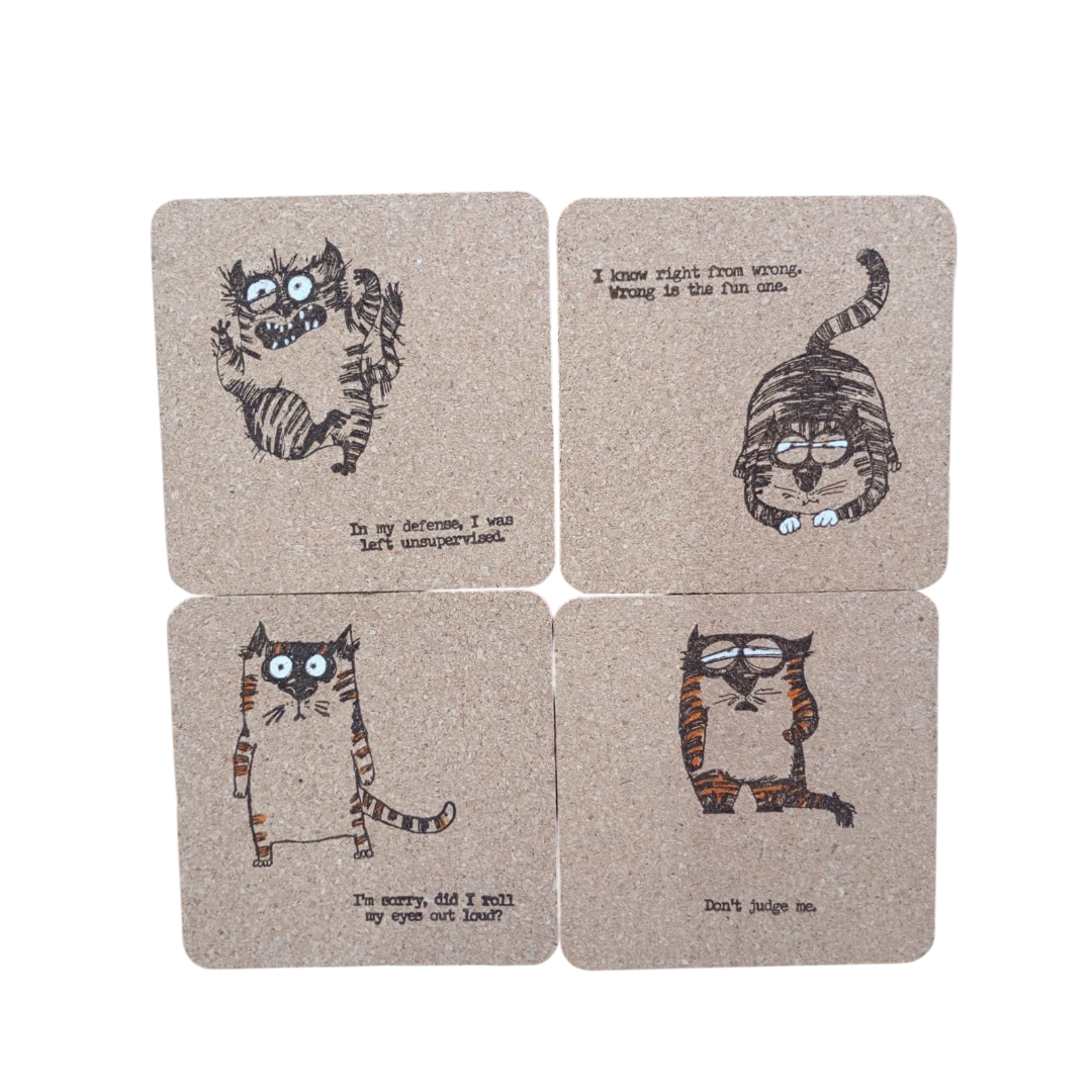 Cat Coasters – Rescue Boutique / Posavasos de Gatos – Rescue Boutique