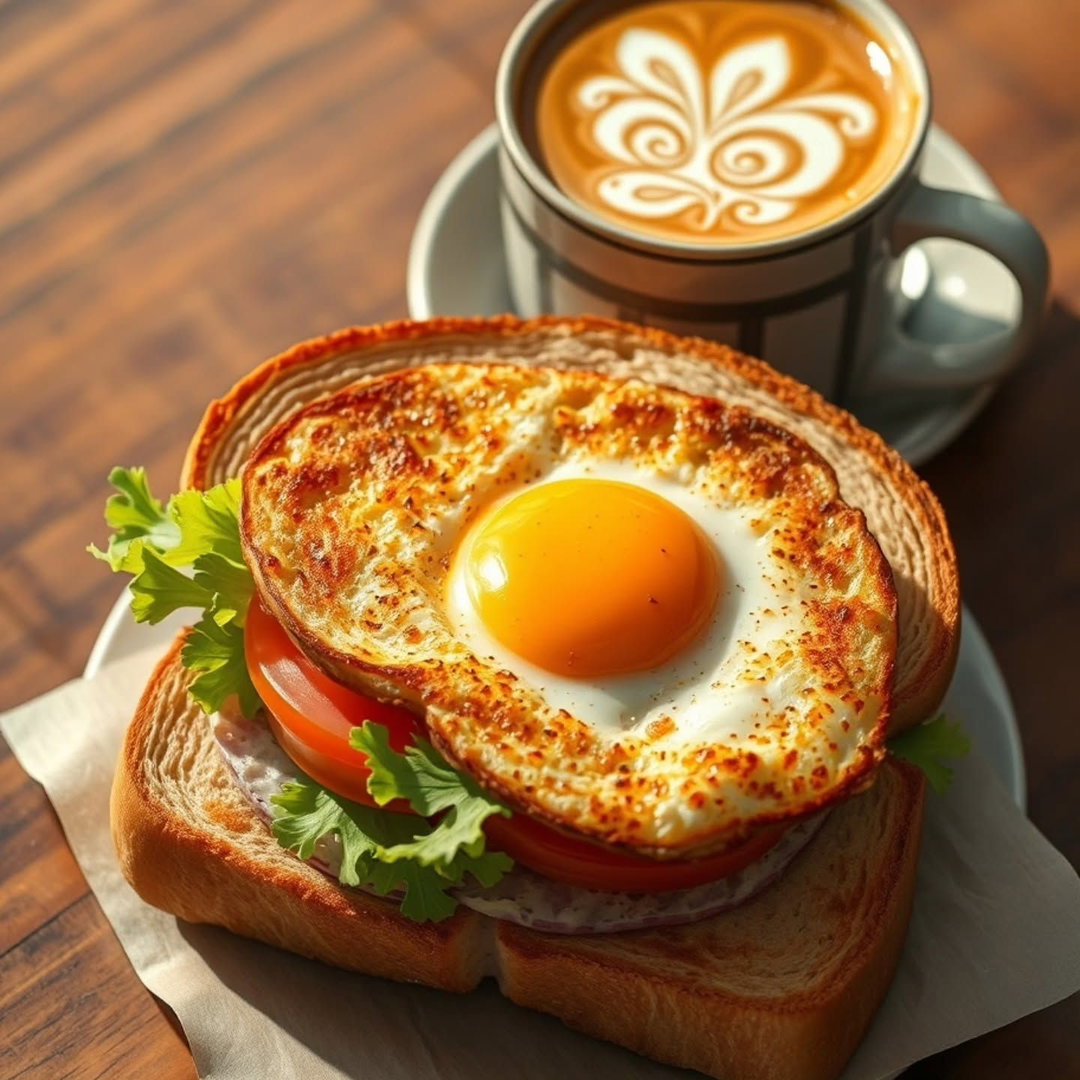 Bread and tea with eggs