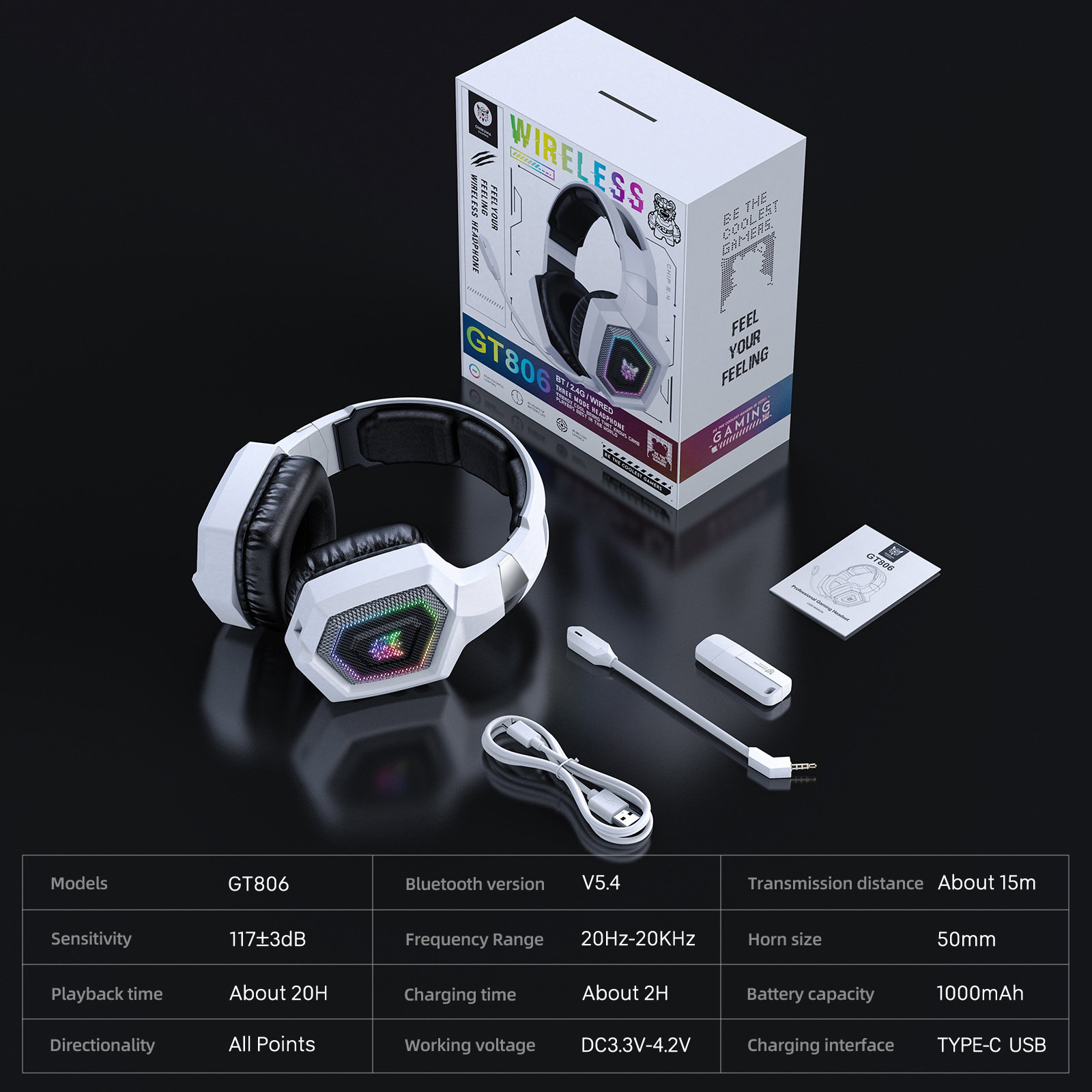 Headset Gaming RGB | PS5 - PS4 -PC |  BT + 2.4GHz _3
