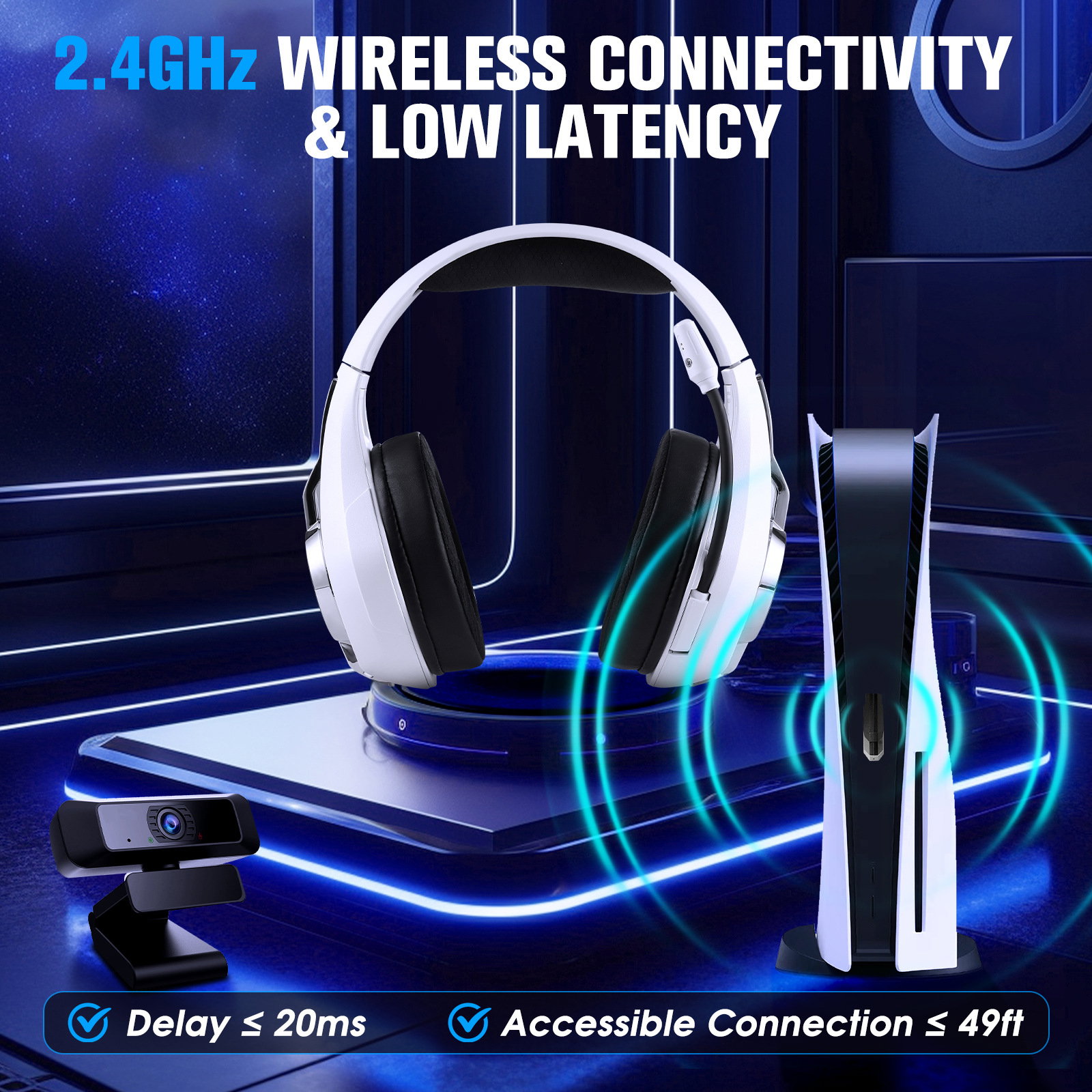 Headset Gaming RG Sem Fio 7.1 para PS5- PS4 - PC_1