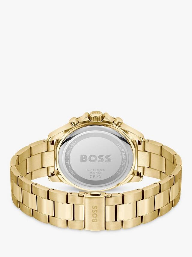 BOSS Men's Troper Chronograph Bracelet Strap Watch, Gold/ Olive Green 1514059_2