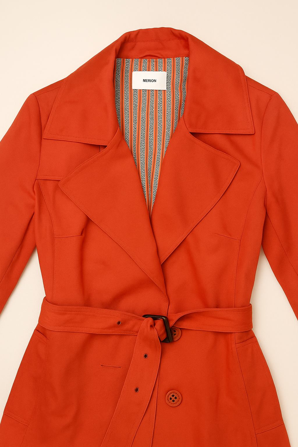 Chaqueta roja con cinturón y solapas clásicas Merona - Size M_2