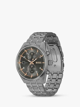 BOSS 1514153 Men's Skytraveller Chronograph Date Bracelet Strap Watch, Grey
