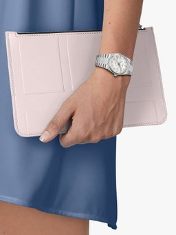 T1372101111100 Unisex PRX 35 Mother of Pearl Dial Watch, Silver