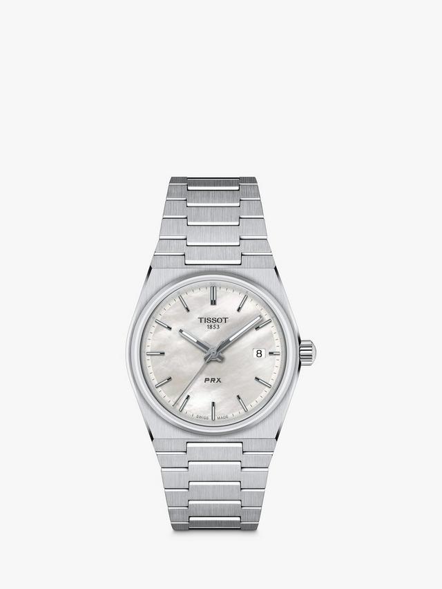 T1372101111100 Unisex PRX 35 Mother of Pearl Dial Watch, Silver_0