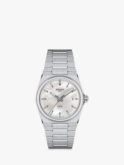 T1372101111100 Unisex PRX 35 Mother of Pearl Dial Watch, Silver