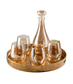 Golden Stemless Wine Glasses - 630ml 