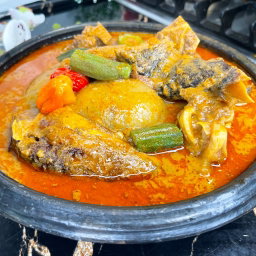 Kokonte and Groundnut soup