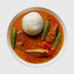 Rice balls & groundnut soup