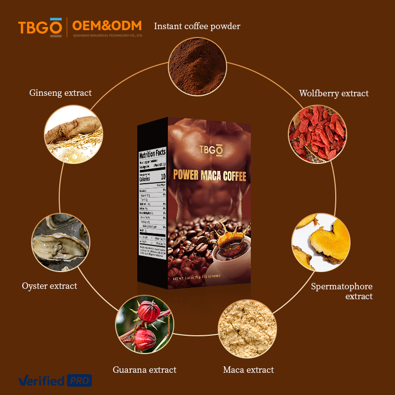 2025 TBG OEM Maca Ginseng Coffee Maca Root Coffee Power Maca Powder Plus Boxs Energy Boost Enhancement Drinks Coffee for Men_3