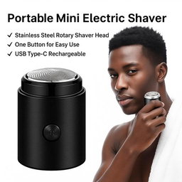 addigoes Portable Shaver Men Beard Shaver Compact 