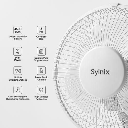 Syinix 12 Inches Rechargeable Fan +Solar Panel +13 Months Warranty_2