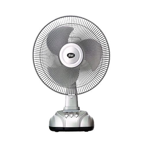 itel 12 Inches AC/DC Solar Rechargeable Fan With Panel & 2 Bulbs_1
