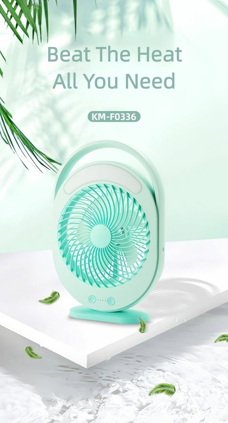 Kamisafe Rechargeable LED Multi-Functional Fan,4500mAh,3 Speed,With Night Light,Table Fan_1