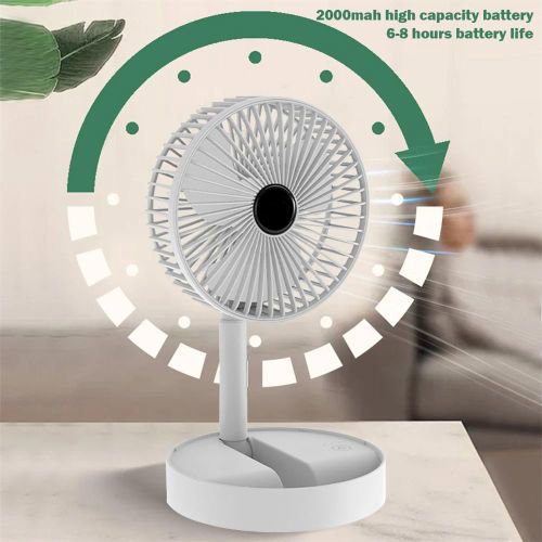 WakeView Rechargeable Fan Mist Fan Light Air Cooler Water Fan White_2