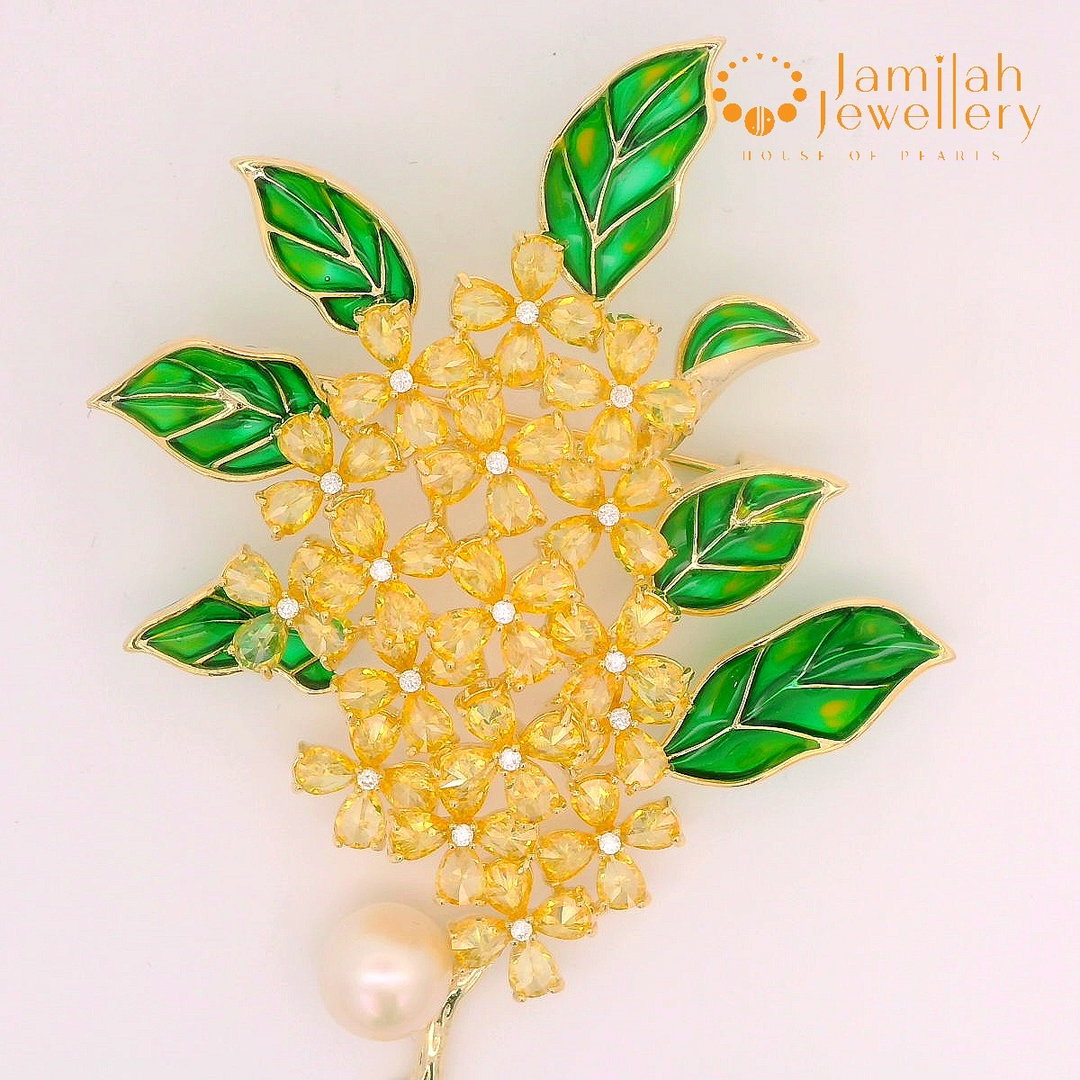 Brooch 18k Gold Plated Fresh Water Pearl