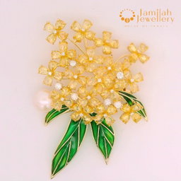 Brooch 18k Gold Plated Fresh Water Pearl