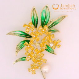 Brooch 18k Gold Plated Fresh Water Pearl