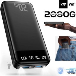 VIC New 20000mAh Power Banks, 74Wh Portable Fast Charge, Ultra-Slim Battery Pack( Type-C Input )