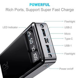 VIC New 20000mAh Power Banks, 74Wh Portable Fast Charge, Ultra-Slim Battery Pack( Type-C Input )