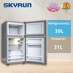 Skyrun 70 Litres Double Door Top Mount Fridge (BCD-85HC) - Starry Night Black.
