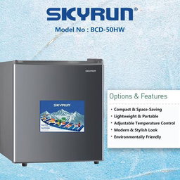 Skyrun 48 Litres Single Door Fridge (BCD-50HW)-Silver