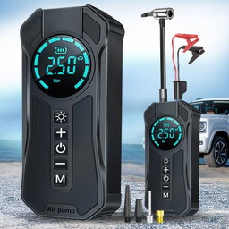 (12V) CAR JUMP STARTER, AIR PUMP & POWER BANK [4 IN 1]