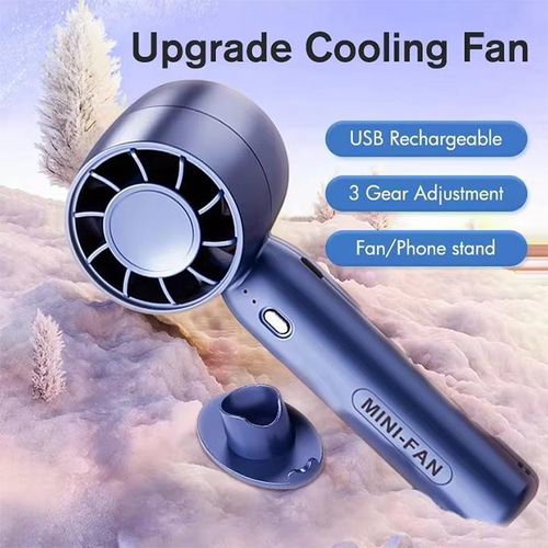 Portable Hand Fan Mini Cooler USB Rechargeable Cold Fan_1