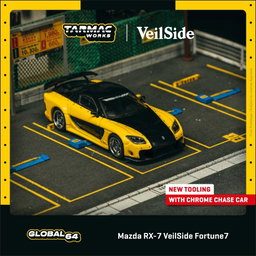 TARMAC WORKS MODEL 1/64 MAZDA RX-7 VEILSIDE FORTUNE7 - YELLOW/BLACK