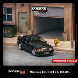 TARMAC WORKS MODEL 1/64 MERCEDES-BENZ 190E 2.5-16 EVO 1 - BLUE BLACK METALLIC