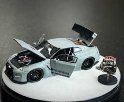 PGM MODEL 1/64 SKYLINE R35 ROCKET BUNNY COMBAT GREY