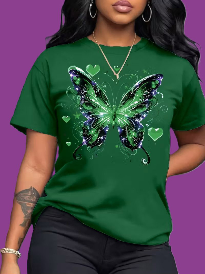 Camiseta Borboleta Verde